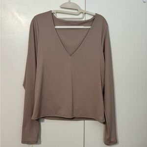 Old Navy Brown Fitted Long Sleeve Blouse